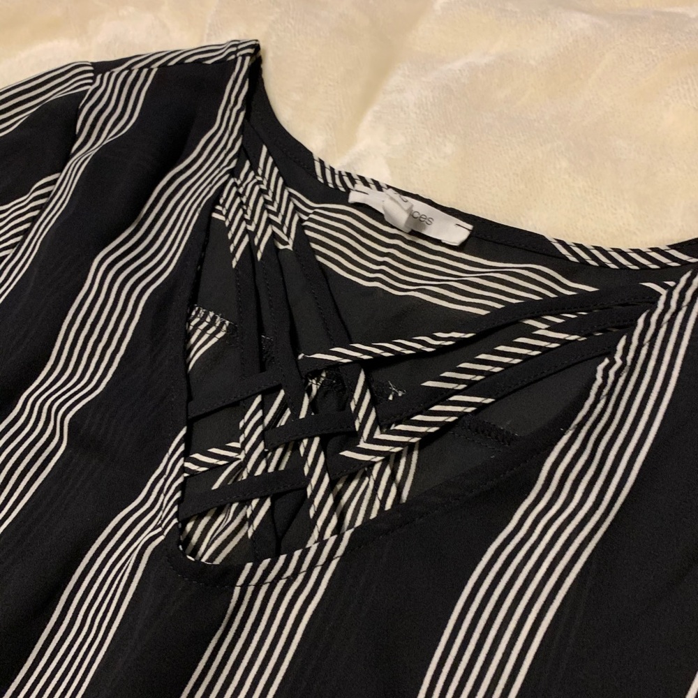 Black and white blouse